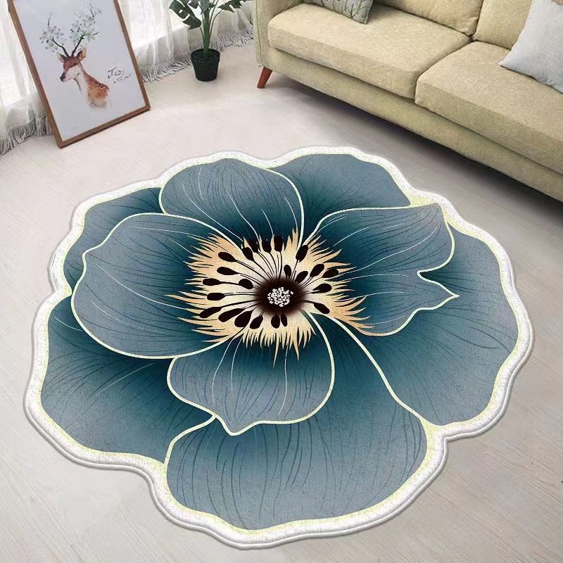 Special-shaped Flower carpet Bauhinia Blue Lotus Mat Shower Room water uptake non-slip mat a living room bedroom Cloakroom door mat