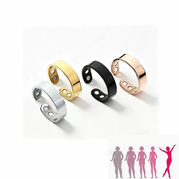 Cross-Border Hot-Selling Stainless Steel Magnetic Ring Bracelet, Magnetic Opening Anti-Snoring Ring, Dual Magnetic Health Jewelry
