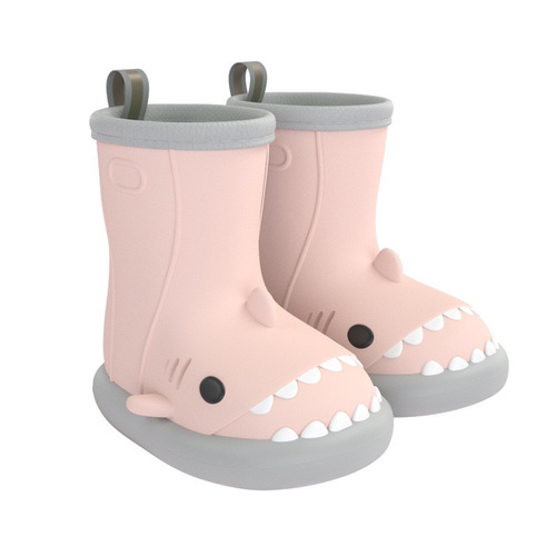 Women's Shark Rain Boots Summer Non-slip Soft Sole Lightweight New Waterproof Rubber Boots Short/Medium Height Cartoon Rain Boots