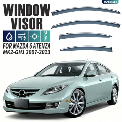 Rain shield – Window Visor - standard-packing-without-logo-mazda-6-ruiyi-mk2-gh1-2007-2013-pc-with-bright-strips-rain-shield