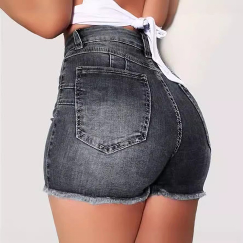 Factory AliExpress independent website best-selling elastic slim-fit elegant flowing denim shorts