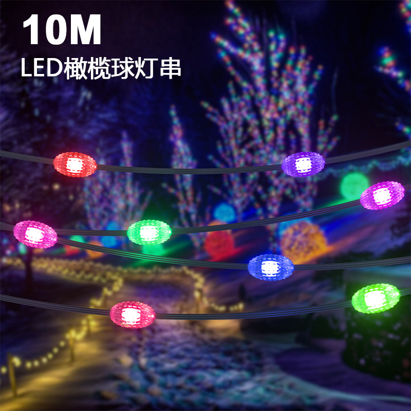 Transfronterizos LED enchufable estilo de navidad interior acampando decoración de cadena de luz rgb pequeña cadena de luz de atmósfera