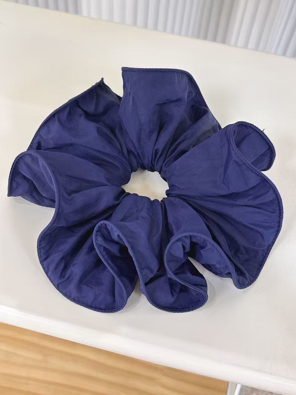 Super Brightening~ Klein Blue Morandi Color Series Simple Solid Color Pleated Large Hair Tie Fashionable Niche Hair Rope