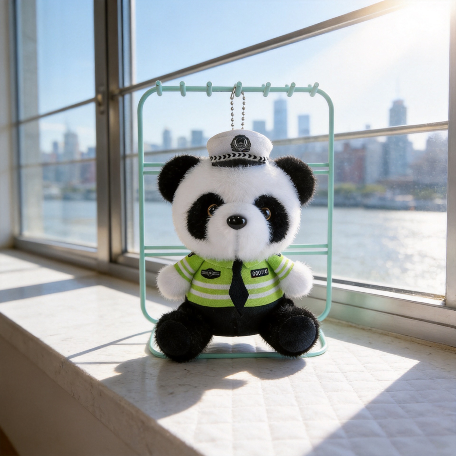 Colgante de peluche de oso de policía pequeña muñeca de peluche colgante de muñeca bolso colgante de llaver colgante de policía de tráfico oso pequeño colgante