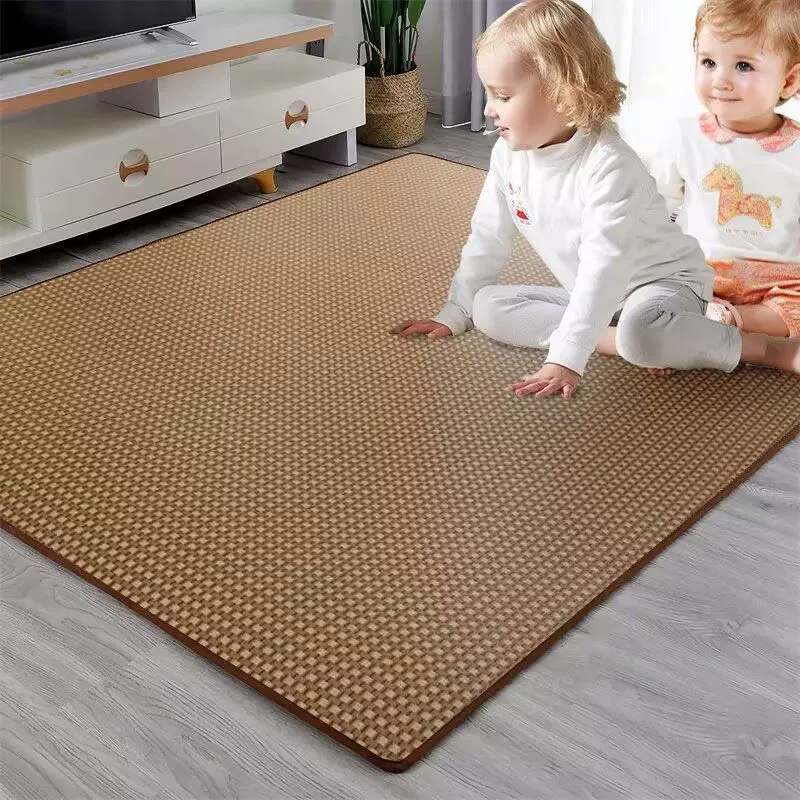 Летний утолщенный коврик для пола, коврик для гостиной, спальни, японский татами, детский коврик для ползания, моющийся