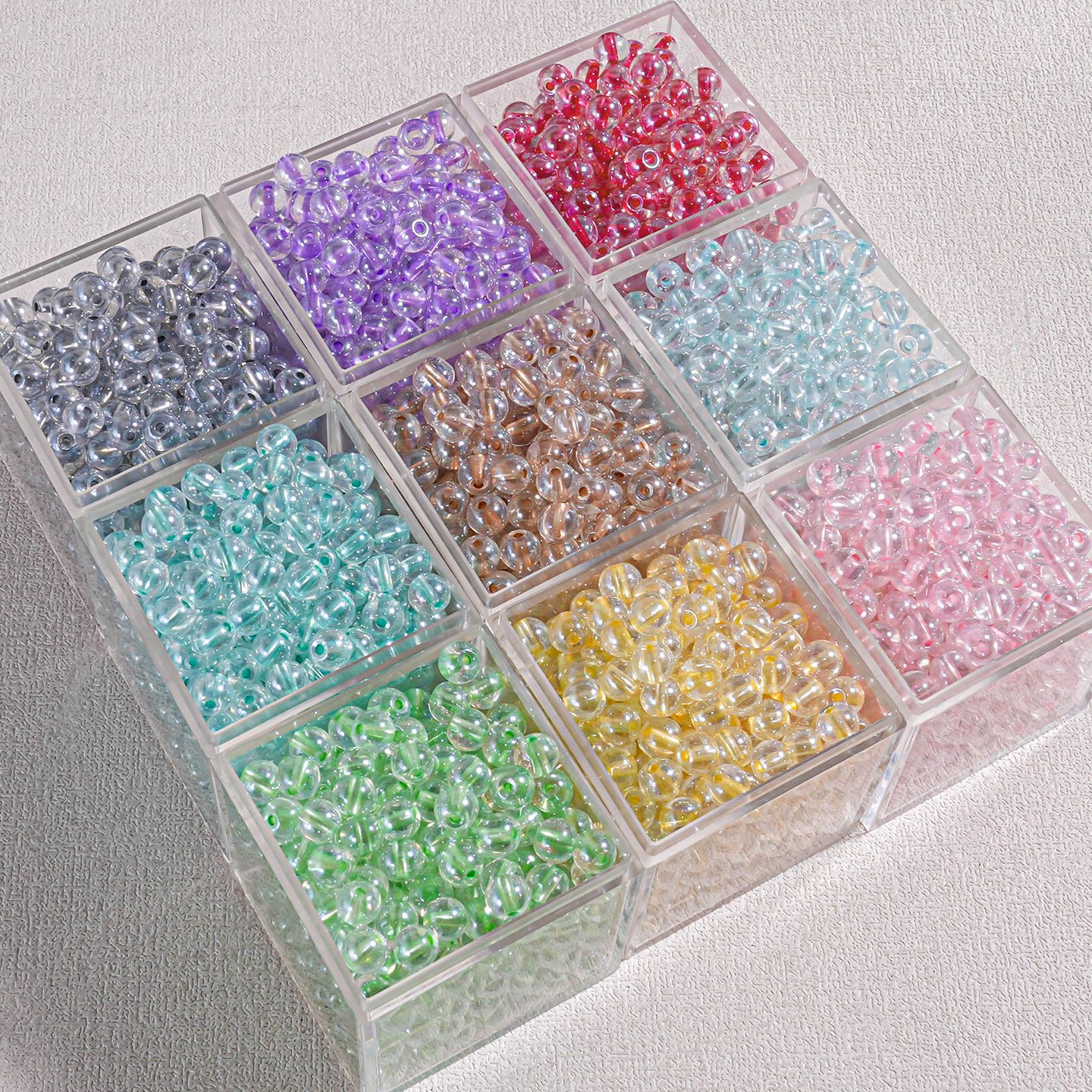 AB color transparente cuentas de arroz unicornio accesorios de joyería de acrílico con cuentas cadena de teléfono móvil material de bricolaje cuentas de mijo de vidrio