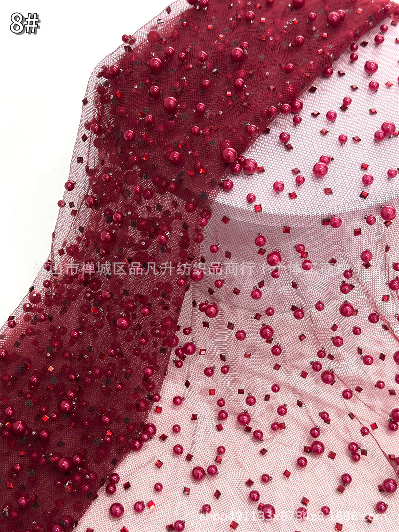 Taladro caliente completo para aumentar la tela de malla de bolsas pequeñas, vestido de fiesta, vestido de teatro, tela de rendimiento