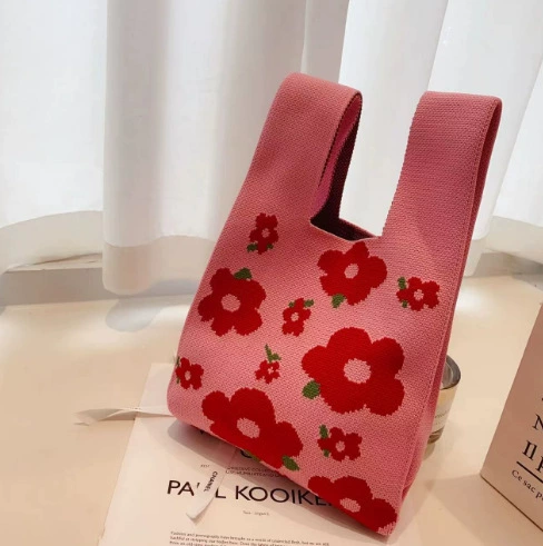 Женские цветы День knitted сумки сувенирные подарочные сумки подарочные сумки подарочные сумки корпоративные сувениры