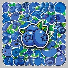 50张蓝莓卡通水果儿童贴纸diy手账本手机壳咕卡装饰防水小礼品