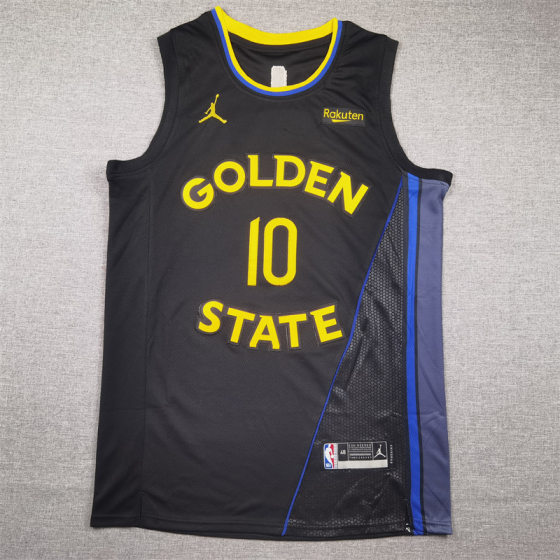 25Th Season Nba Embroidered Jersey Warriors No. 30 Curry No. 11 Thompson No. 35 Durant Jordan Jersey