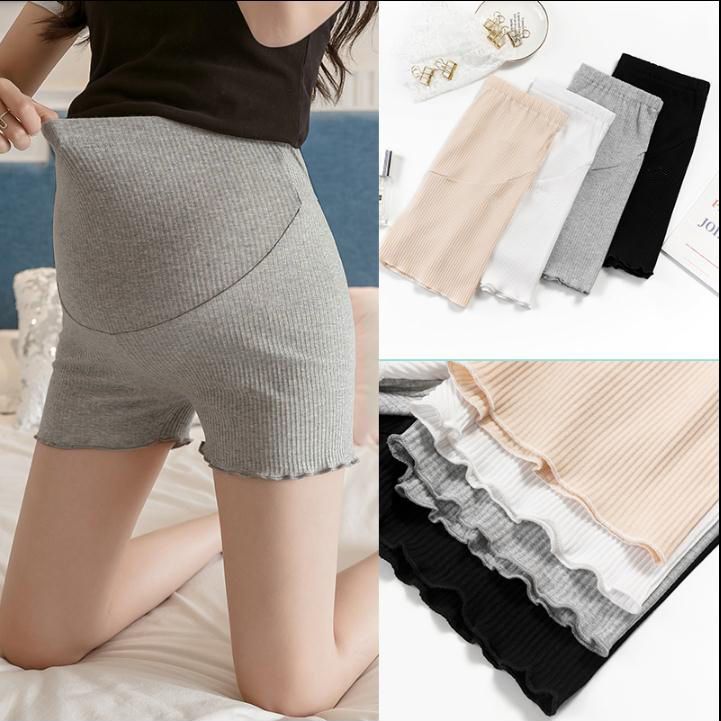 Maternity Safety Pants Summer Anti-Exposure Pants Thin Plus Size Shorts High Waist Belly Support Pants