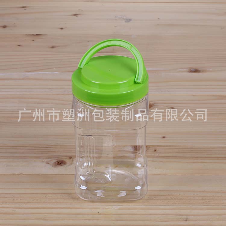 1000毫升塑料瓶手提方瓶干果包装食品罐子透明塑料瓶定购
