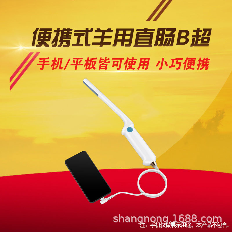 羊用腔内微凸直肠线阵兽用B超机便携式B型超声诊断设备动物测孕
