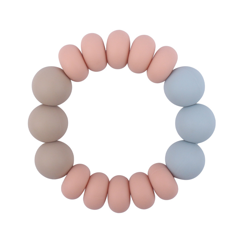 Nuevo bebé suministros espaciador cuentas mordedor pulsera bebé creativo Cuentas planas de silicona mordedura molar juguete mordedor