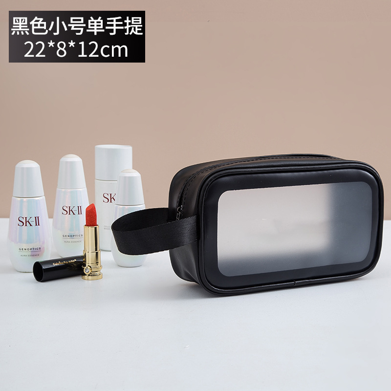 Pu透明化粧バッグins風旅行携帯防水洗面バッグフロスト化粧品入浴収納バッグ|undefined