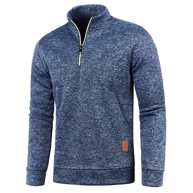 Men's Oversized Quarter Zip Knitted Sweater Plus Size Pullover_voghion.com