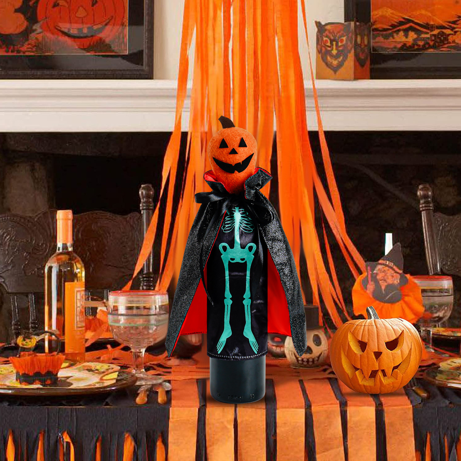 Transfronterizo nueva botella de vino de Halloween cráneo calabaza champán rojo vino botella bolsa Mesa decoración al por mayor
