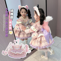 酷美丫丫女童玲娜貝兒洛麗塔公主裙秋冬連衣裙2023新款兒童蓬蓬裙