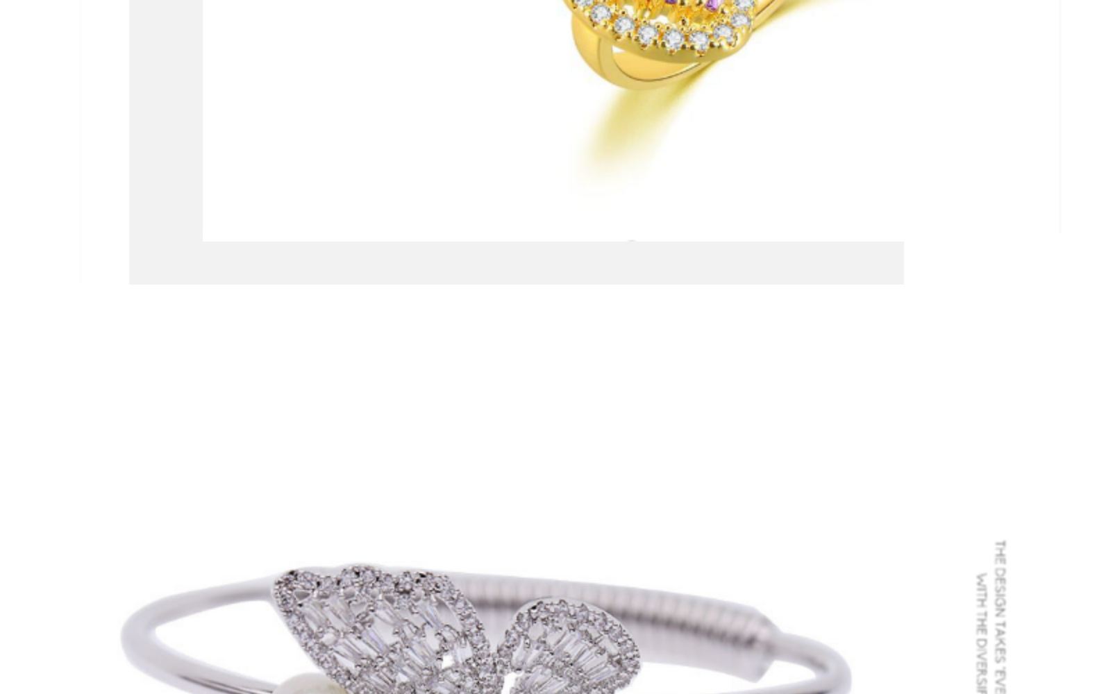 Sweet Butterfly Copper Rhinestones Bangle