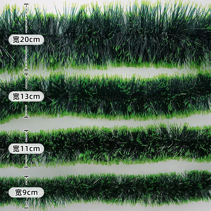 新款墨绿绿边圣诞节晚会布置彩条 毛条雪花边节日装饰