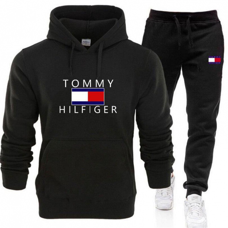 New Spring and Autumn Casual Men's Hoodie Set Foreign Trade European and American Popular Casual Trendy Men's Sweatshirt Set