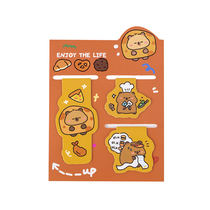 Ins combinación de marcadores magnéticos creativos para estudiantes imán de doble cara encantador dibujos animados inspirador carpeta de lectura