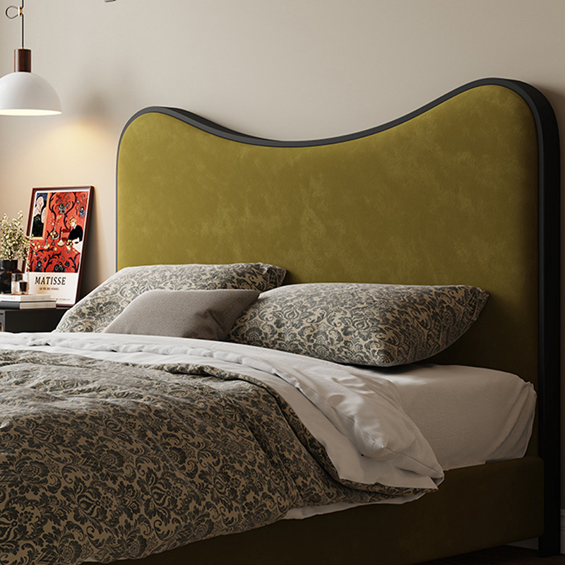 Cama de cuero retrógrada francesa cama de madera maciza cama de 1.8m cama americana cama principal estilo antiguo cama romana