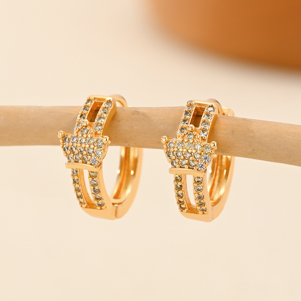 8g Weight Copper Ear Needle Material Zircon Inlay Material Earrings Classification 1 Pair Quantity Daily Occasion Copper Material Heart Shape, Crown, Rhombus Pattern Women's Gender Inlay Design Casual, Simple Style Style 1 Pair Casual Simple Style Heart Shape Crown Rhombus Inlay Copper Zircon Earrings 25