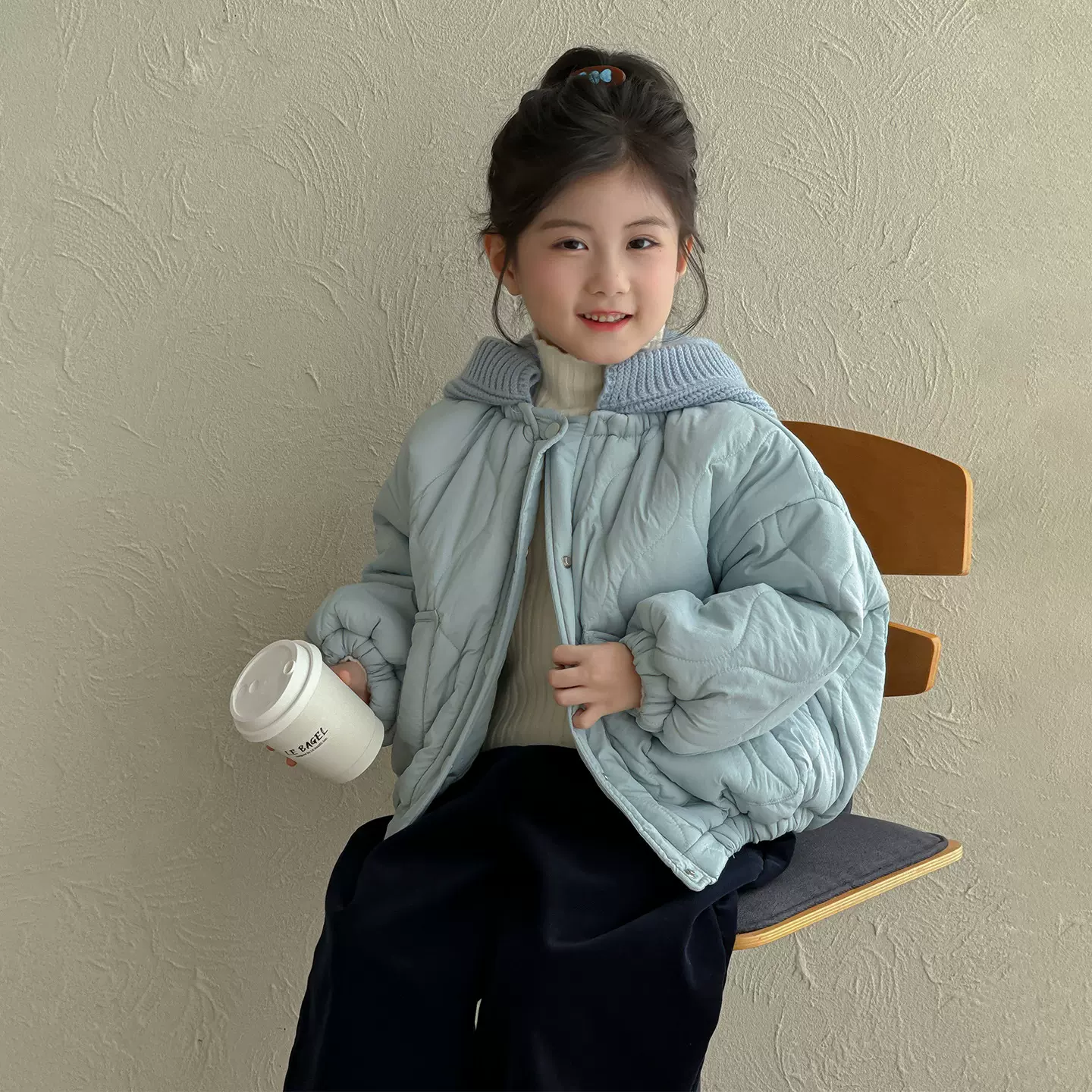 女童冬装外套2025新款洋气女孩宝宝冬季夹棉棉服儿童秋冬款面包服