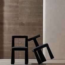 侘寂风羊羔绒餐桌椅设计师款椅子现代简约家用化妆凳网红ins椅子