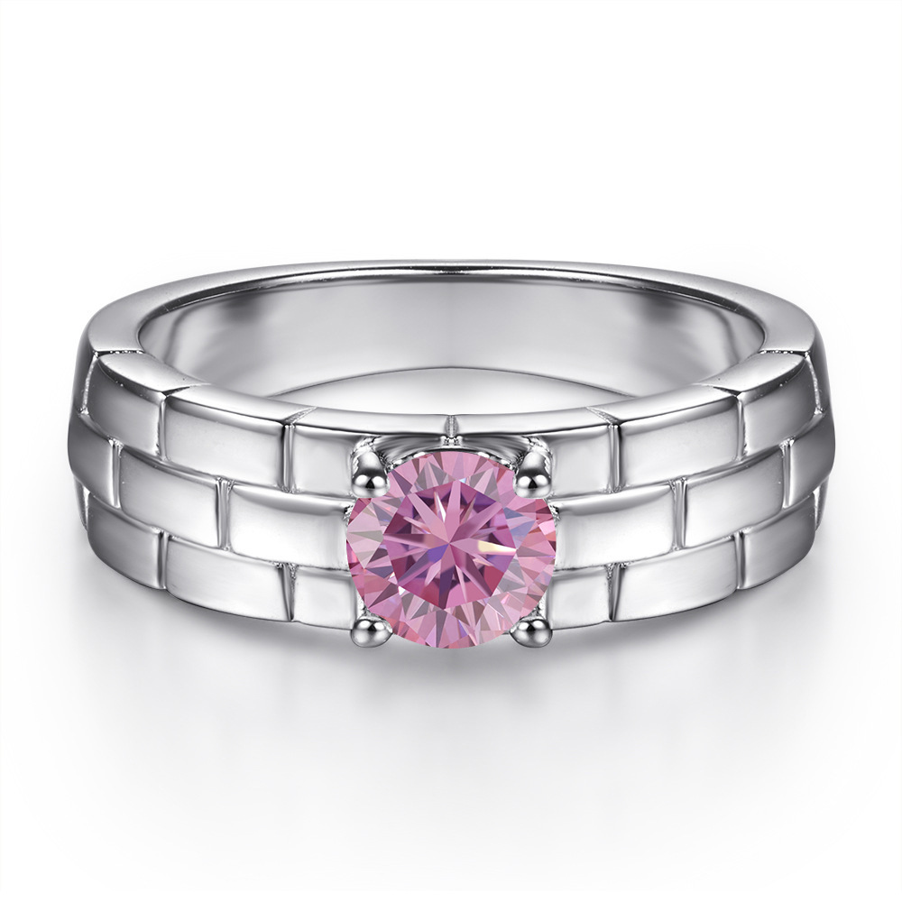 Explosiones transfronterizas 5MM0.5 quilates 925 anillo de plata esterlina creativo de moda correa de reloj con anillo de moissanita