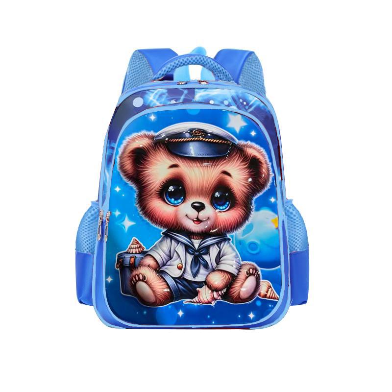 Nueva mochila escolar de dibujos animados mochila escolar 3D para estudiantes de escuela primaria 1-3 grado mochila de tela rabu súper ligera hombro para reducir la carga y proteger la columna