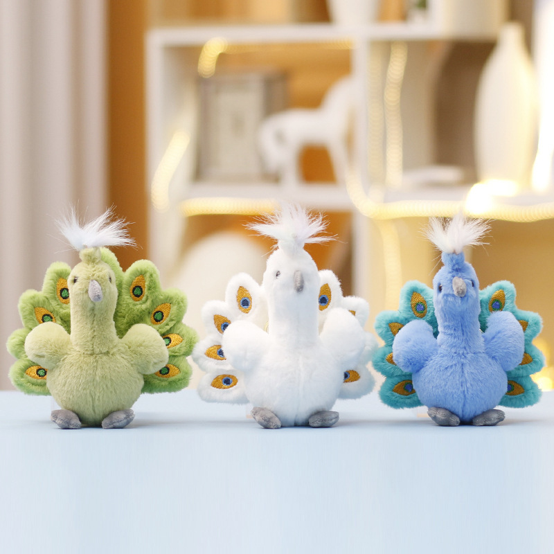 New Plush Toy Peacock Doll Cute Doll Machine Doll Wholesale Bag Pendant Keychain Small Pendant