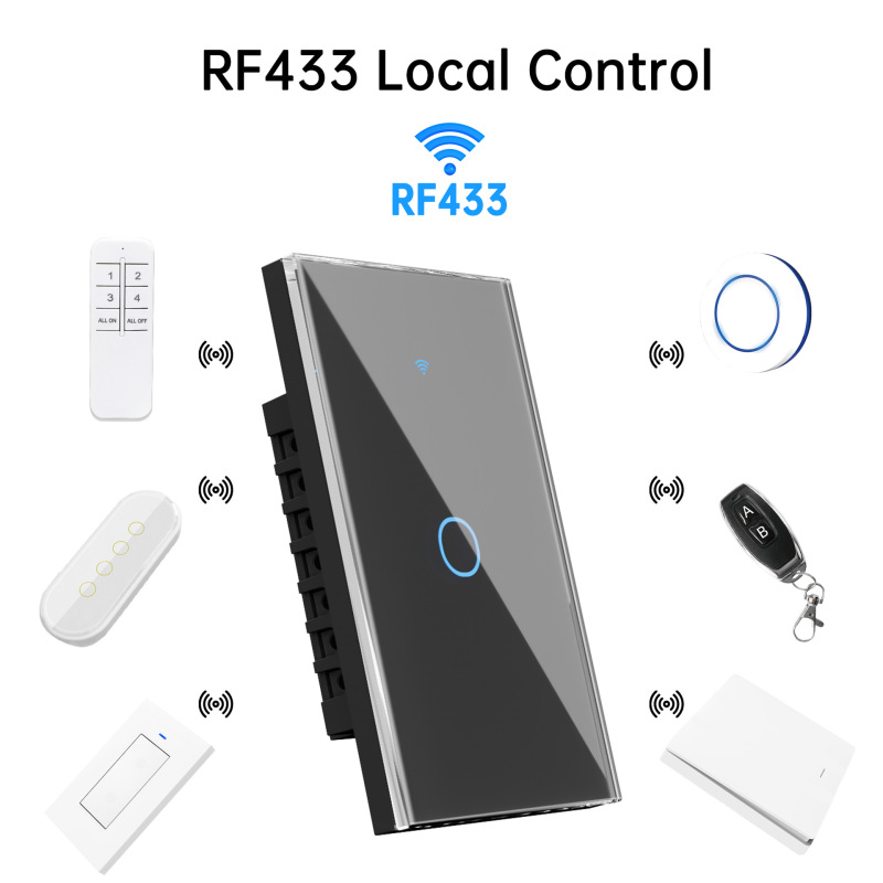 涂鸦WiFi+433触摸墙壁开关118型Alexa美规澳洲规巴西规单零火|undefined