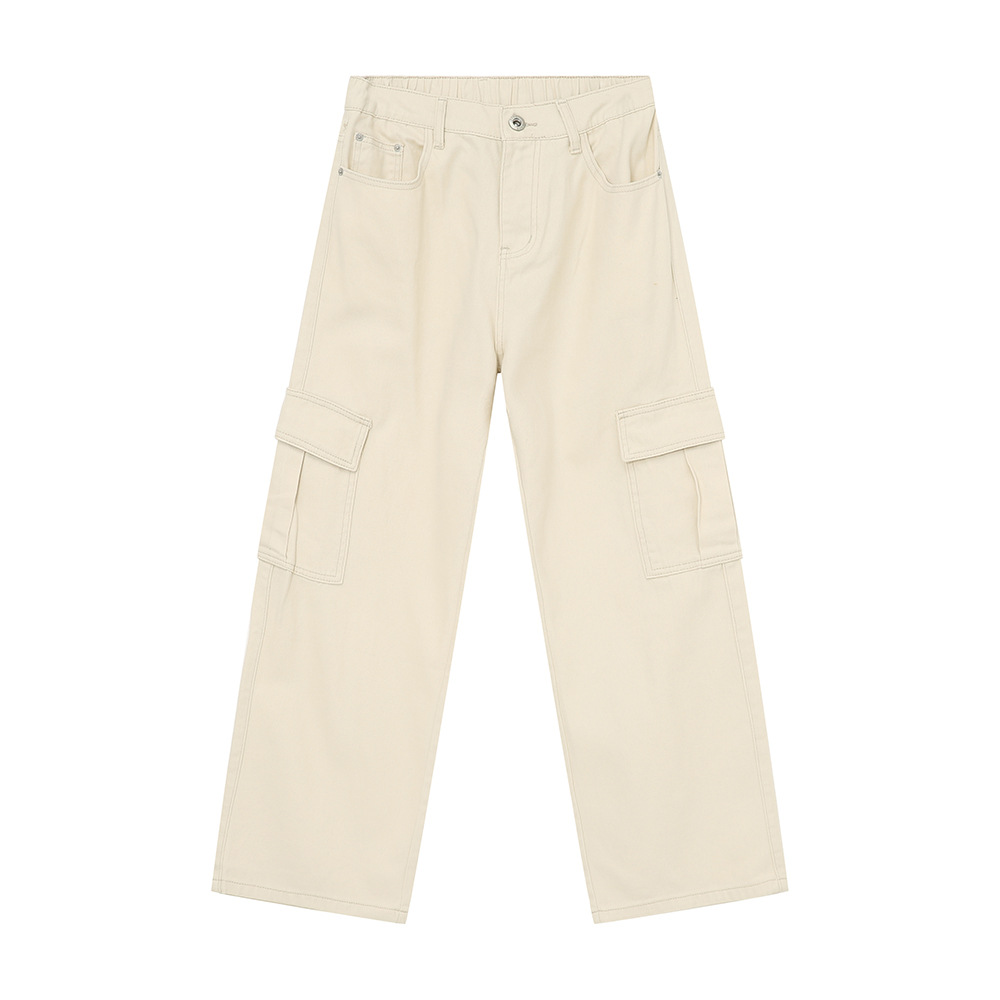 Ropa para hombre MTLCLOTHES | Vaqueros cargo elásticos de estilo retro urbano, holgados y elegantes, con múltiples bolsillos.