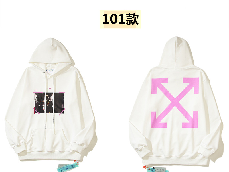 Marca de moda offwhite graffiti religioso pintura al óleo impresión de flecha hombre y mujer suelta OW pareja alta calle hoodie abrigo
