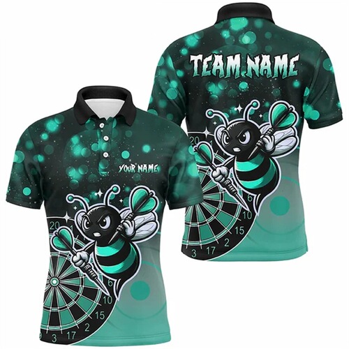 Funny Animal 3D Dart Polo Shirt for Men Fashion Bee Pattern Short Sleeve Top Casual Loose