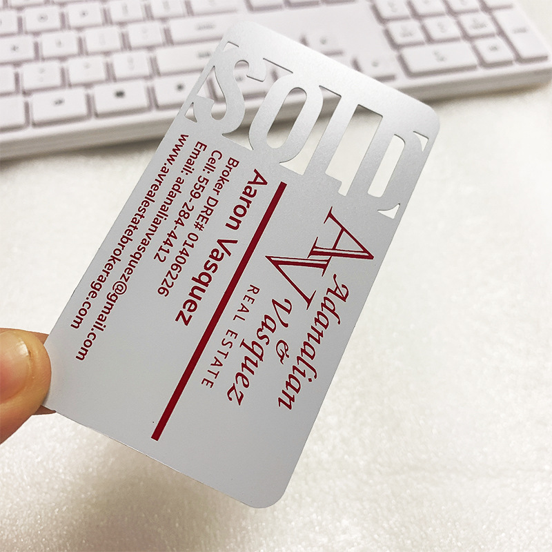 不锈钢银卡个人名片店辅贵宾卡镂空自定义异形VIP卡片印刷DIY设计