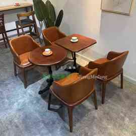 复古咖啡厅桌椅实木烘焙蛋糕店椅子酒馆民宿甜品奶茶店餐桌椅组合