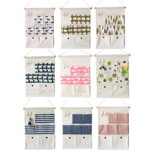 北欧家居布艺储物袋门后墙壁收纳挂袋遥控器杂物整理0625