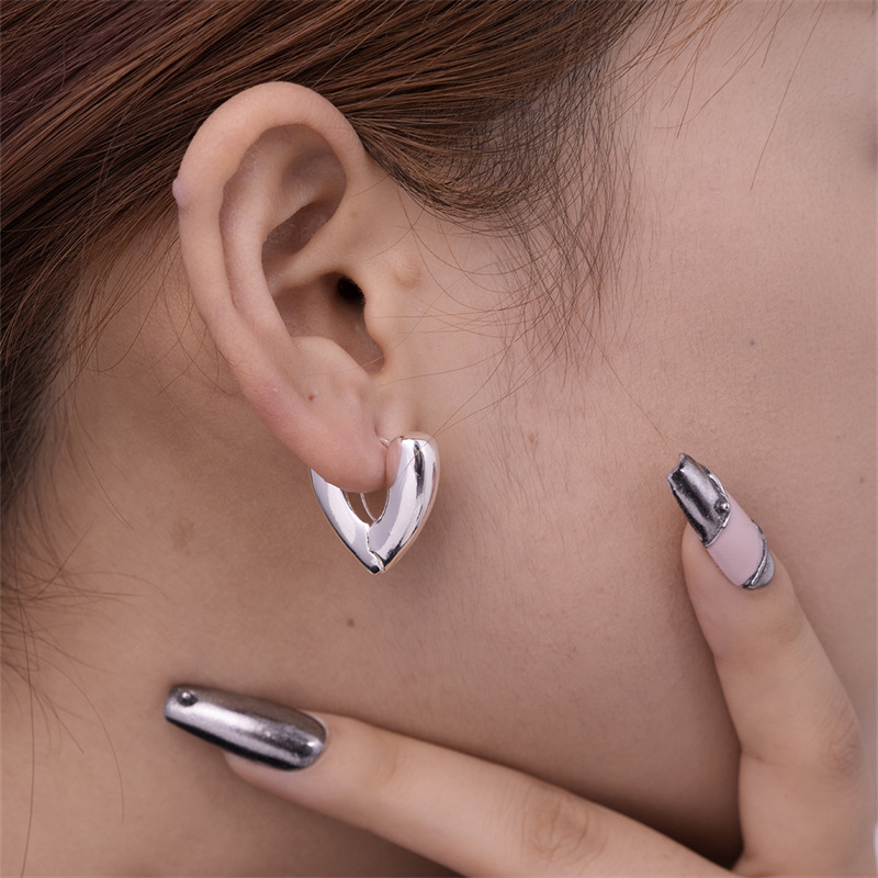 7g Weight Hoop Earrings, Drop Earrings Classification 1 Pair Quantity Holiday, Daily Occasion Copper Material U Shape, Geometric Pattern Women's Gender Plating Design Simple Style Style 1 Pair Simple Style U Shape Geometric Plating Copper Hoop Earrings Drop Earrings 8