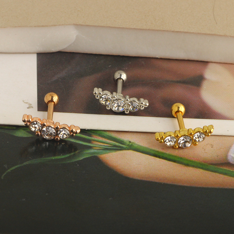 Leaf Pattern 1 Piece Simple Style Classic Style Leaf Inlay 304 Stainless Steel Zircon Ear Studs