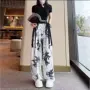 印花宽松高腰百搭阔腿裤