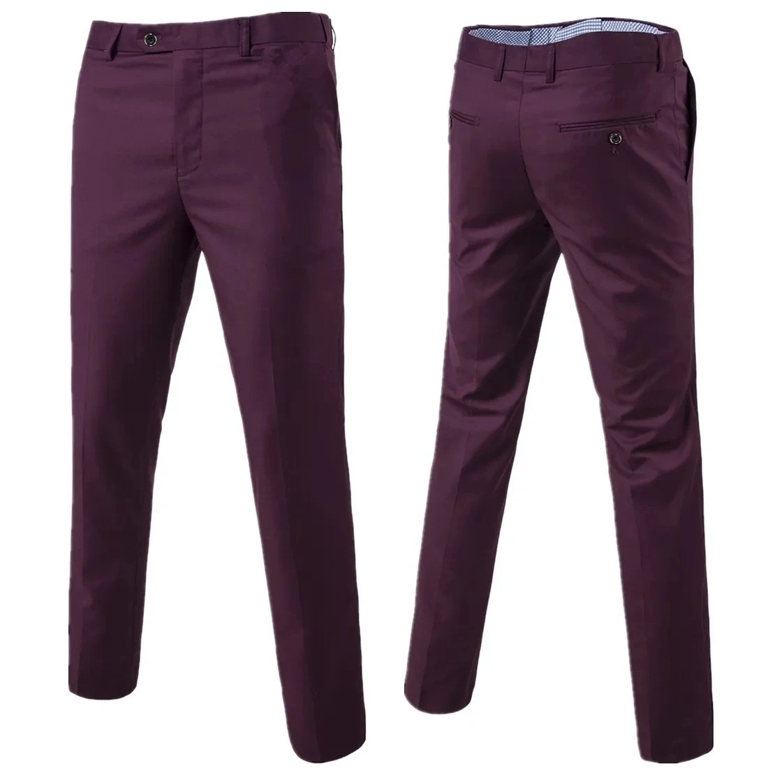 Pantalon noir slim pour homme, coupe droite, idéal pour le travail, le printemps et l'automne, idéal pour les affaires ou les tenues de soirée_voghion.com
