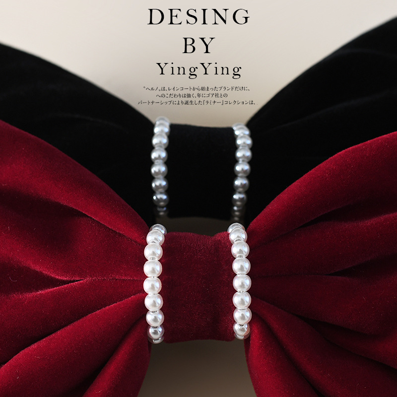 義烏工場のベルベットの蝶結びの髪飾りのスプリングクリップの高級感のトップクリップの韓国の髪飾りの現物卸売り