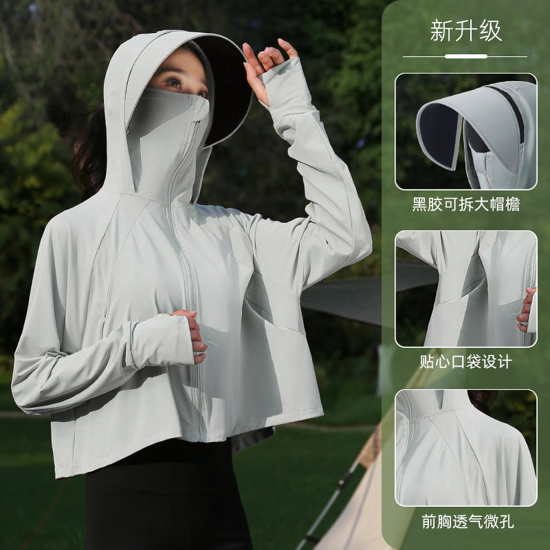 Moxun ロマンチックな日焼け止め服女性 2025 新しい夏のアイスシルクカーディガン軽量通気性抗 UV 日焼け止め服女性|undefined