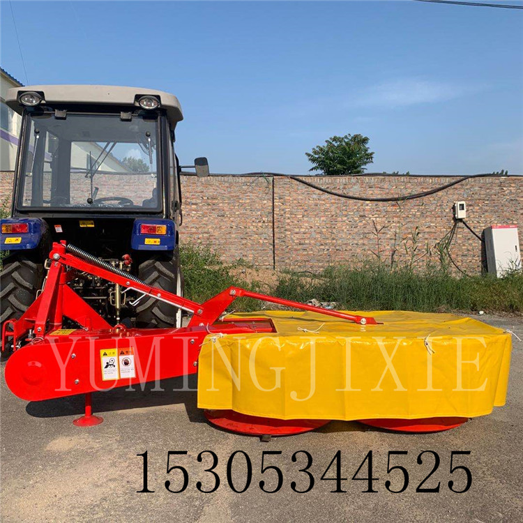 165型圆盘割草机拖拉机带后置双圆盘割草机免搂型 牧草苜蓿收割机
