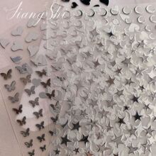 网红日系INS风辣妹星芒烫金银薄韧美甲贴纸 甜酷金属少女指甲装饰