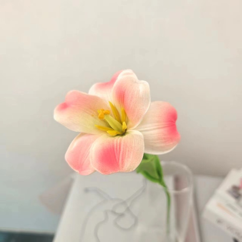 PU迷你郁金香批发家居装饰人造花束仿真植物手捧婚庆假花造景道具|undefined