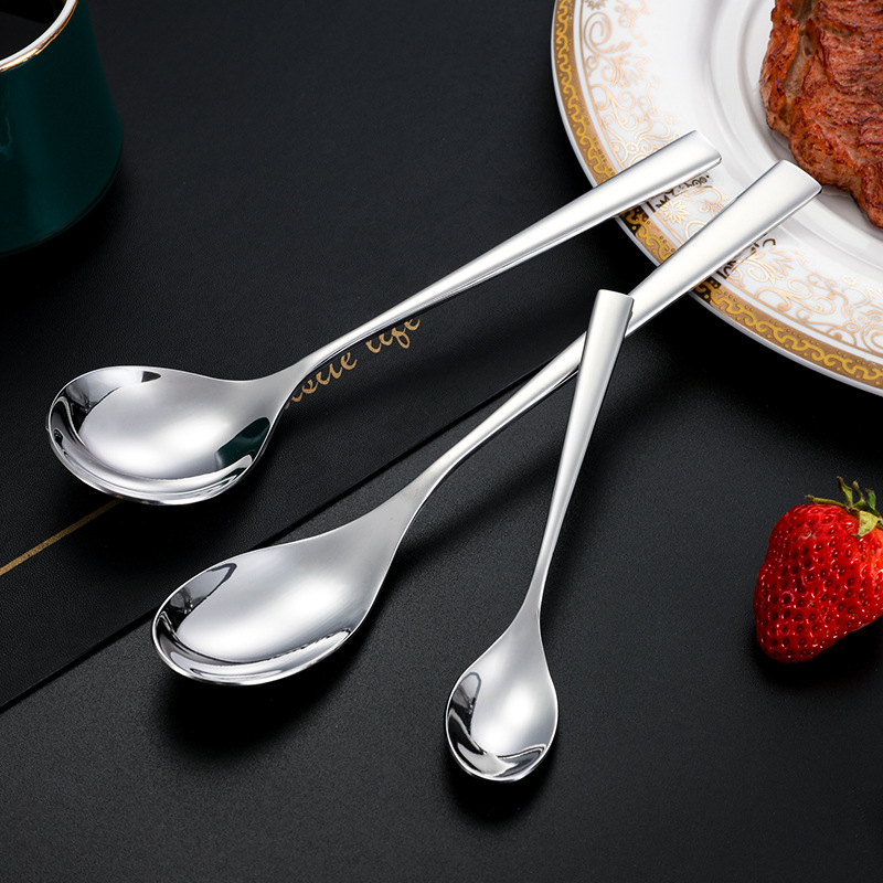 Cruzar la frontera de acero inoxidable 304 Nueva Era engrosada cuchillo de carne y tenedor europeo occidental vajilla mango cuadrado cuchara de postre tenedor traje